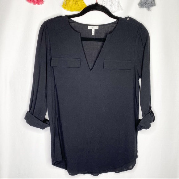 Joie Marlow Black 100% Silk Shirt in Caviar - Picture 3 of 9